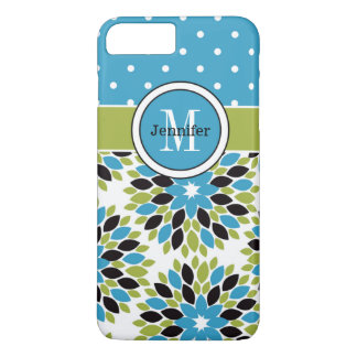 iPhone 7 Case | Floral, Dots | Blue, Green