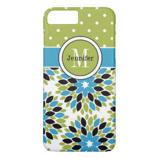 iPhone 7 Case | Floral, Dots | Blue, Green 2