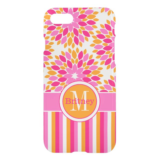 iPhone 7 Case | Monogram, Floral, Stripes (Back)