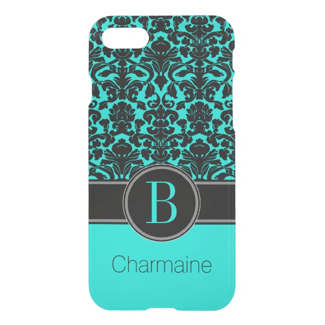 iPhone 7 Case | Monogrammed Blue, Black, White (Back)