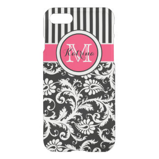 iPhone 7 Case | Monogrammed Hot Pink, Black, White