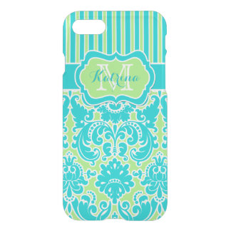 iPhone 7 Case | Monogrammed Lime, Turquoise, White