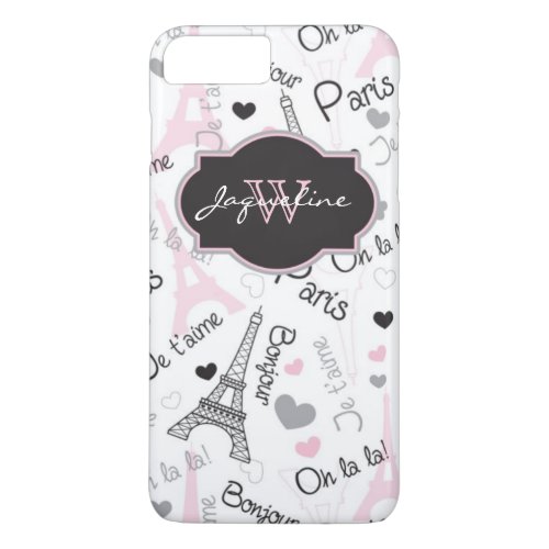 iPhone 7 Case  Paris  Eiffel Tower  Hearts