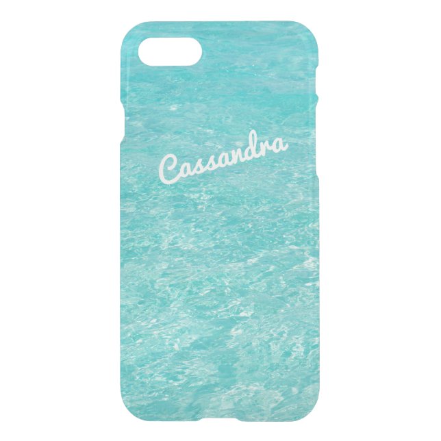 iPhone 7 Case | Personalized Clear Blue Water (Back)