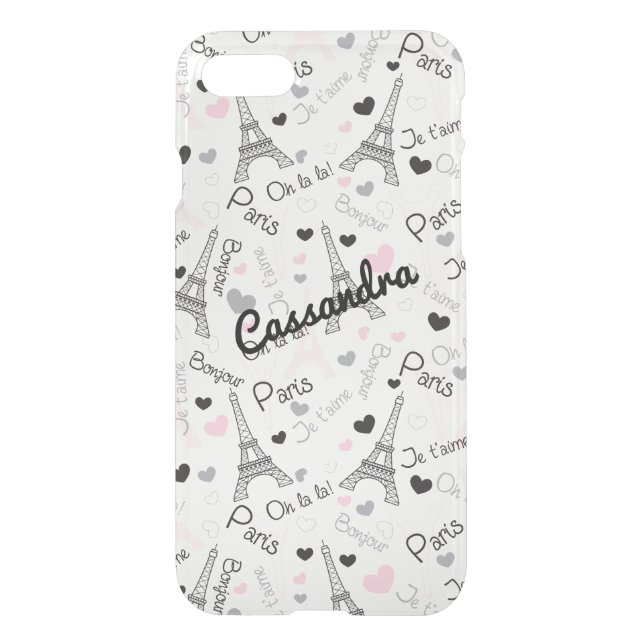 iPhone 7 Case | Personalized Paris, Eiffel Tower (Back)