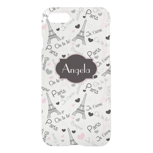 iPhone 7 Case | Personalized Paris, Eiffel Tower 2 (Back)