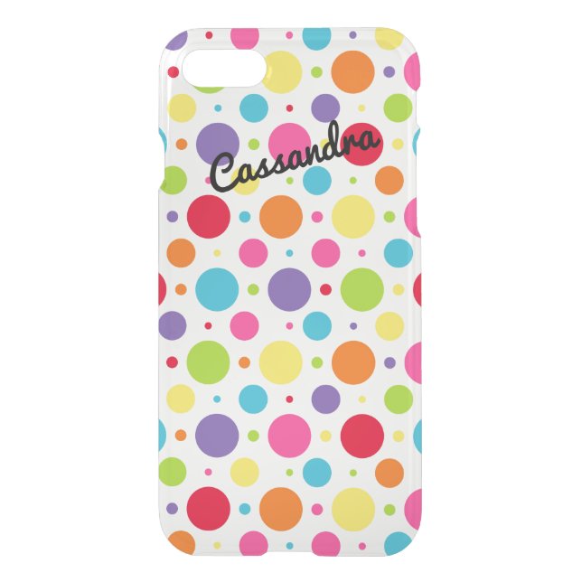 iPhone 7 Case | Personalized Rainbow Polka Dots (Back)