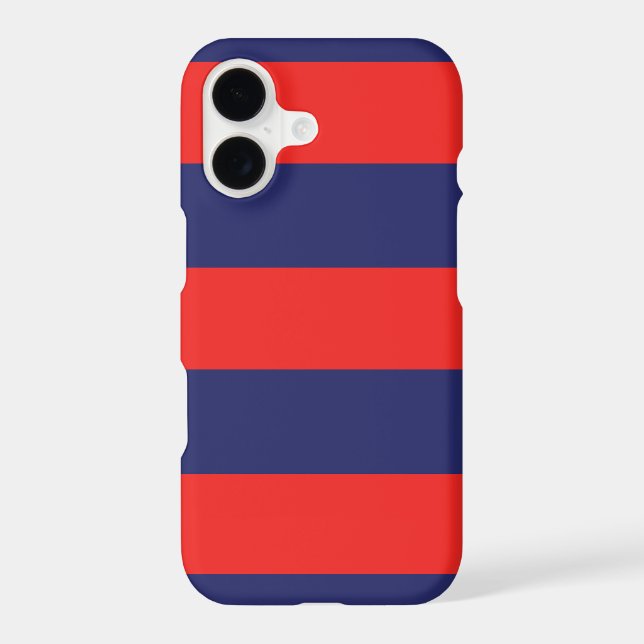 iPhone 7 Case Striped Navy Blue & Red (Back)