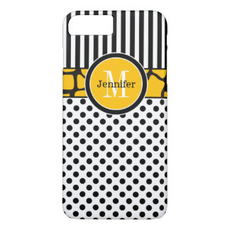 iPhone 7 Case | Stripes, Dots | Yellow