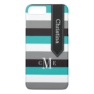 iPhone 7 Case | Stripes | Teal, Gray, Black