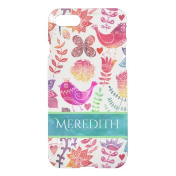 Iphone 7 Case | Whimsical Watercolors by NiteOwlStudio at Zazzle