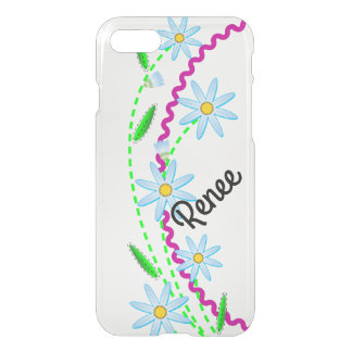 iPhone 7 Clearly Deflector Case Blue Flowers
