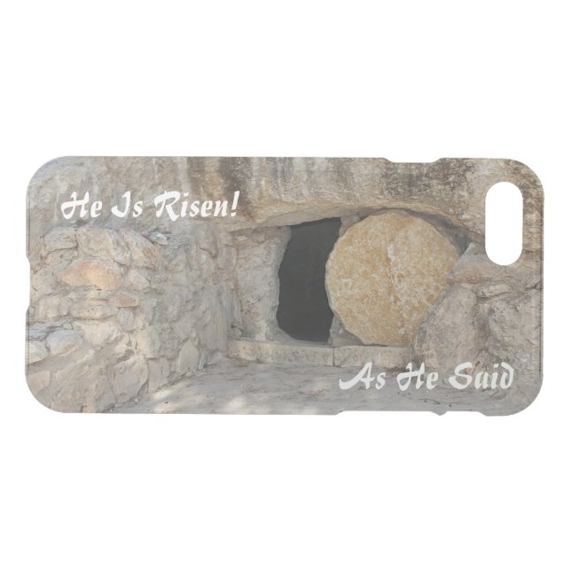 iPhone 7 Clearly Deflector Case Jesus Open Tomb (Back Horizontal)