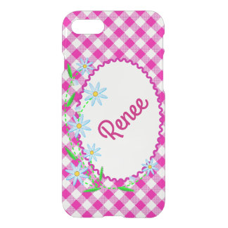 iPhone 7 Clearly Deflector Case Pink Gingham