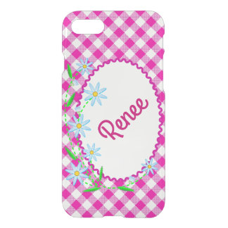 iPhone 7 Clearly Deflector Case Pink Gingham