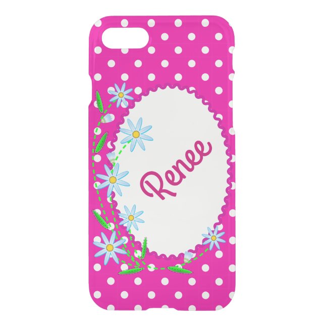 iPhone 7 Clearly Deflector Case Pink Gingham (Back)