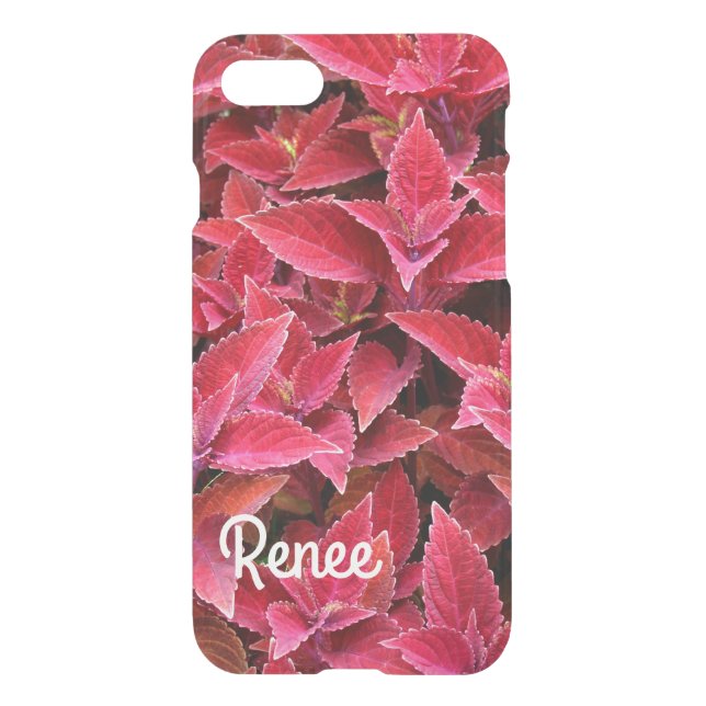 iPhone 7 Clearly Deflector Case Red Coleus Leafy (Back)