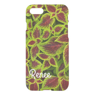 iPhone 7 Clearly Deflector Case Red Coleus Leafy