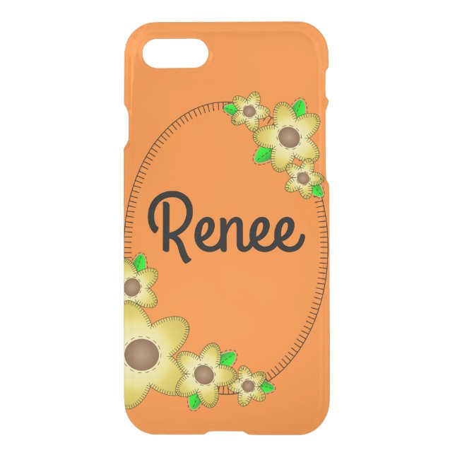 iPhone 7 Clearly Deflector Case Yellow Flowers (Back)