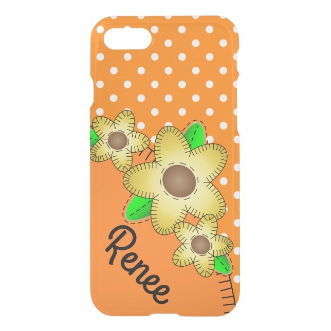iPhone 7 Clearly Deflector Case Yellow Flowers (Back)