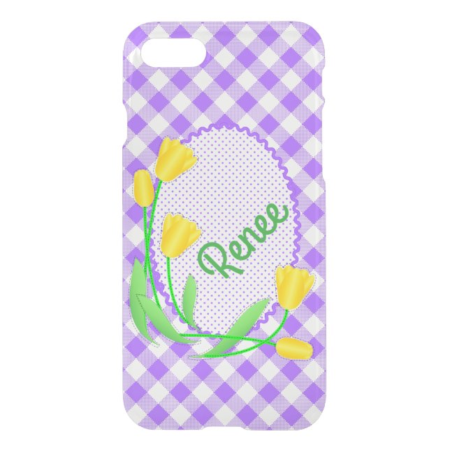 iPhone 7 Clearly Deflector Case  Yellow Tulips (Back)