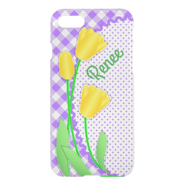 iPhone 7 Clearly Deflector Case  Yellow Tulips (Back)