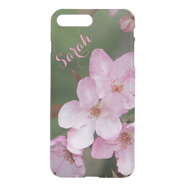 iPhone 7 Clearly Plus Deflector Case Pink Flowers (Back)