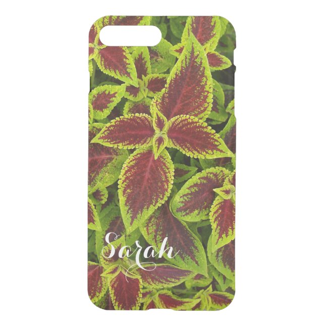 iPhone 7 Clearly Plus Deflector Case Red Coleus (Back)