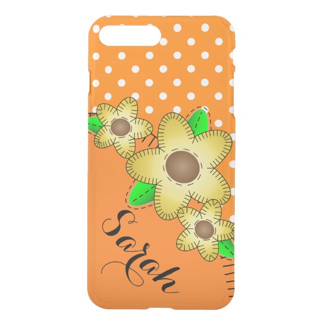 iPhone 7 Clearly Plus Deflector Case Yellow Flower (Back)
