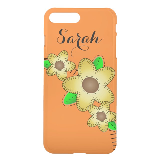 iPhone 7 Clearly Plus Deflector Case Yellow Flower (Back)