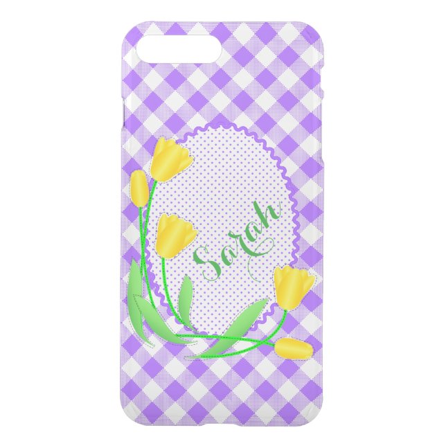 iPhone 7 Clearly Plus Deflector Case  Yellow Tulip (Back)
