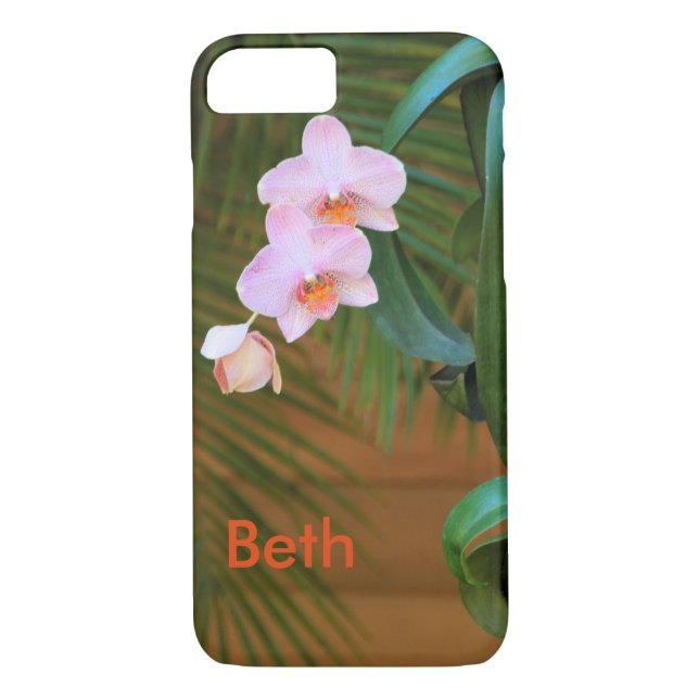 iPhone 7 Plus Case with Pink Orchids (Back)