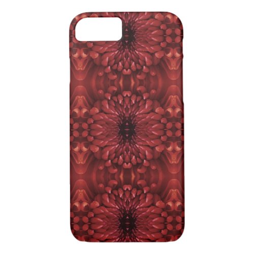 iPhone 87 Case _ Chrysanthemum Red Kaleidoscopic