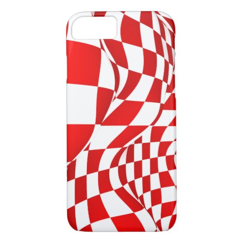 iPhone 87 Case _ Modified Red Checkered Flag