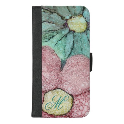 IPhone 87 Plus Wallet Case Green Red Flower 