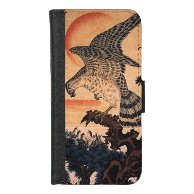 iPhone 8/7 Plus Wallet Case JAPANESE PRINT OF HAWK (Front)