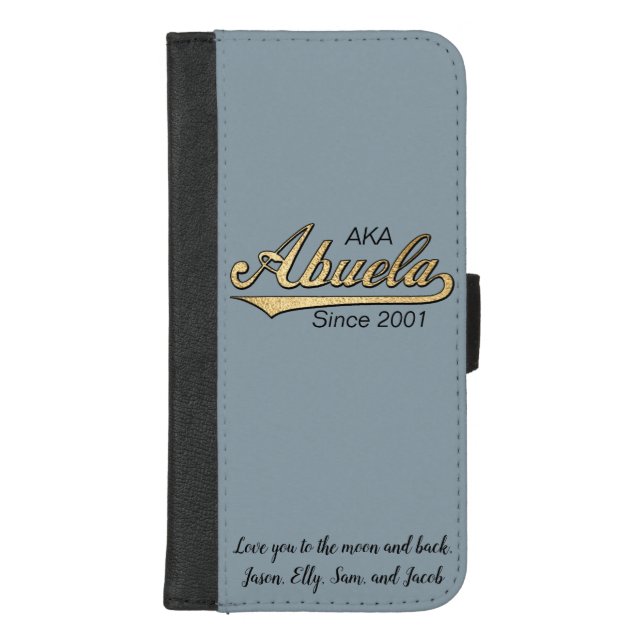 IPhone 8/7 Wallet Case "Abuela/Gold" Personalize (Front)