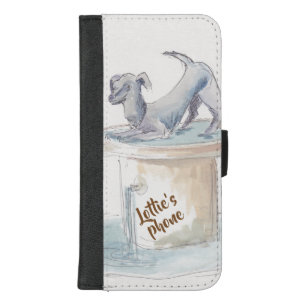 IPhone 8/7 Wallet Case "Dog Fountain" Personalize