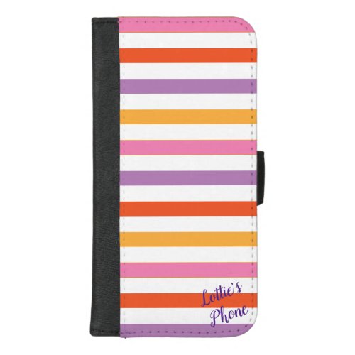 IPhone 87 Wallet Case Fun Stripes Personalize