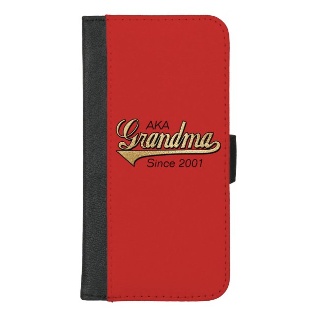 IPhone 8/7 Wallet Case "Grandma/Red" Personalize (Front)