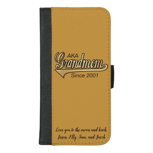 IPhone 8/7 Wallet Case "Grandmom/Gold" Personalize (Front)