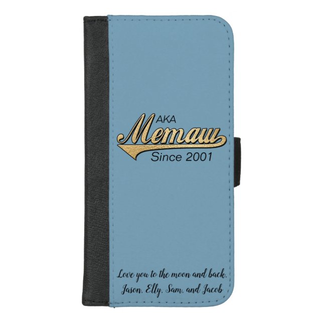 IPhone 8/7 Wallet Case "Memaw/Gld" Personalize (Front)