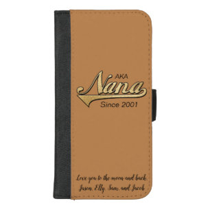 IPhone 8/7 Wallet Case "Nana/Gold" Personalize