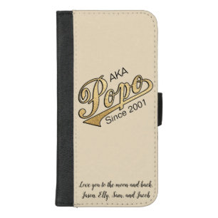 IPhone 8/7 Wallet Case "Popo/Gold" Personalize