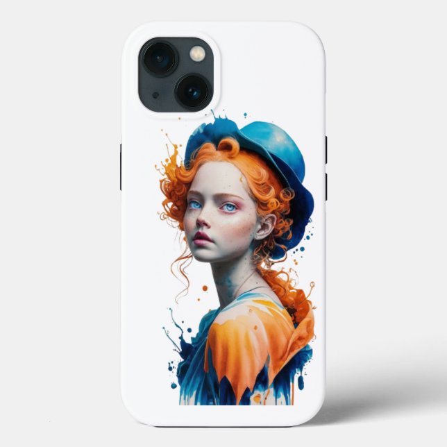 IPhone back cover color 3D girl design (Back)
