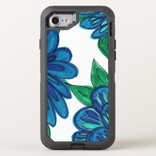 iPhone Blue Flowers Case