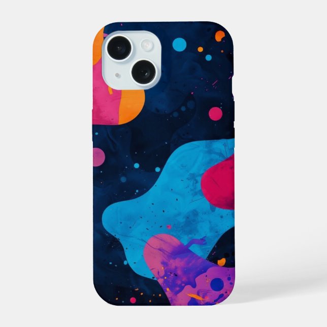 iphone case _ Abstract Neon Splatter (Back)