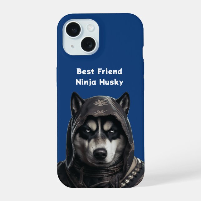  IPhone Case Blue Personalized  Ninja Husky   (Back)
