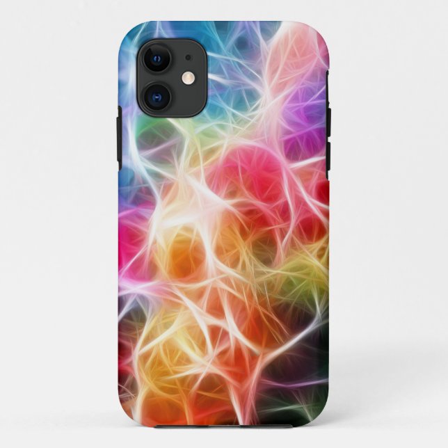 iPhone Case Colorful Light Pink Green Net (Back)