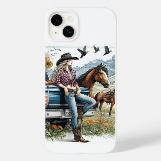 IPhone Case Customizable Cowgirl Art 